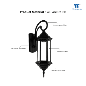 โคมไฟกิ่งภายนอก โคมไฟติดผนัง ขั้วE27 รุ่น WL-A6002-BK - Image 3