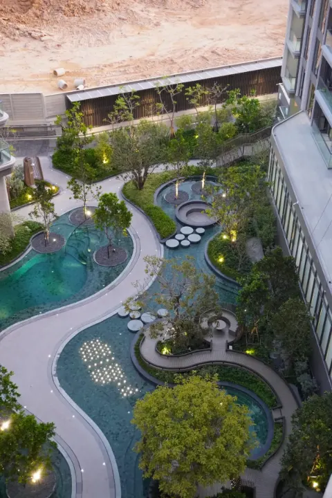 งานออกแบบแสงสวนน้ำและภูมิทัศน์ โดย W.L. Lighting